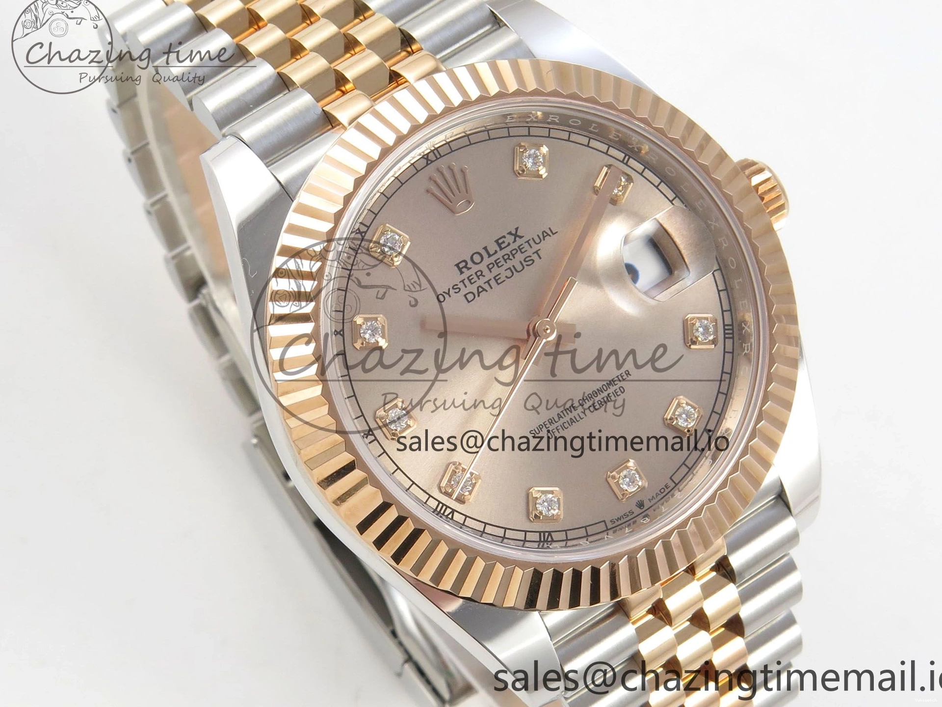 (Weighted) ARF Jubilee RG Best SH3235 SS 126331 Edition 1:1 Dial 41 RG Diaomonds DateJust on Bracelet 0522
